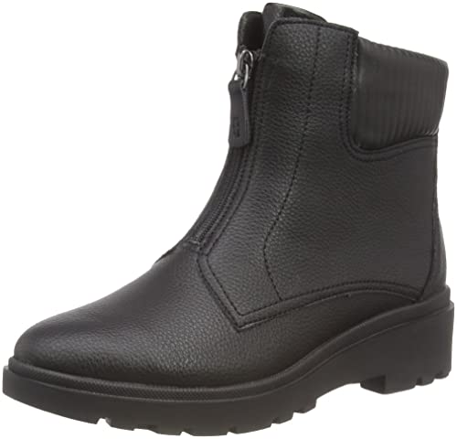Clarks Cremallera Calla, Botas de Moda Mujer, Piel Negra, 37 EU
