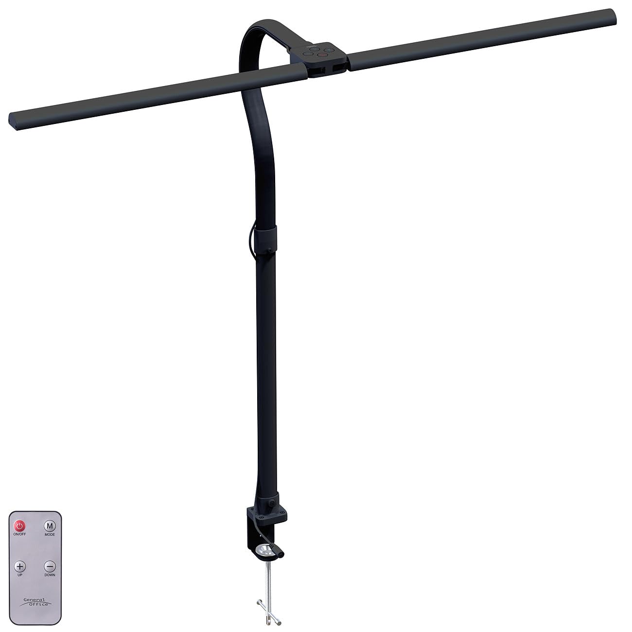 Bildschirmlampe: Klemmbare LED-Doppelkopf-Schreibtisch-Monitorlampe, 1.000 lm, schwarz (Doppelkopf Schreibtischlampe, Schreibtischbeleuchtung, Klemmen)