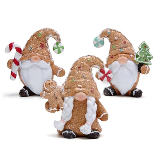 Hodao BY-660007-2 3 Set Of Christmas Gingerbread Man Elf Trio Tomte Swedish Scandinavian Gnomes Figurines Decorations Resin Boy And Girl Figurines thumb #4