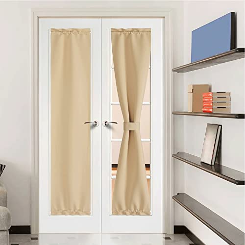 NICETOWN Room Darkening Sidelight Door Curtains, Privacy Window Curtains Thermal Insulate Covering for Patio Glass Front Door, 12 inches x 72 inches,
