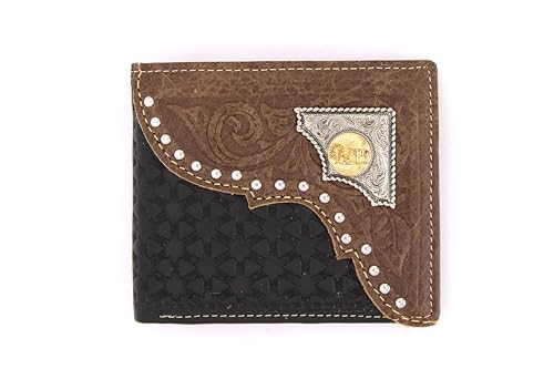 Cowboy Short Wallet Card Holder Genuine Leather Wallet 210D Prayer BK
