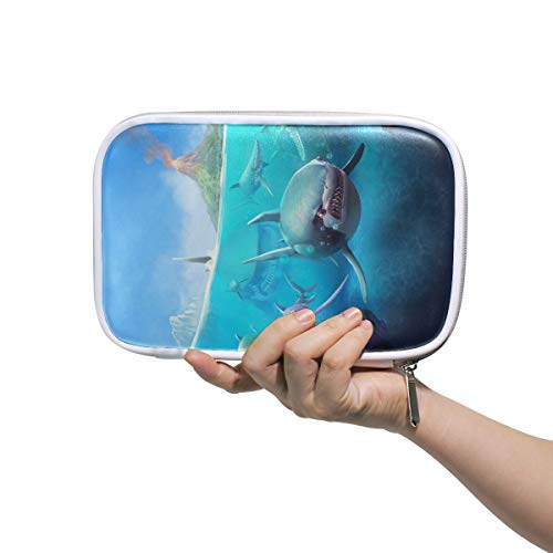 Estuche de lápices impreso Hungry Shark World X Ios Android Shark Lazy Bolsa de maquillaje Bolsa de cosméticos pequeña Cremallera Bolsa de maquillaje enorme multifuncional para hombres Mujeres