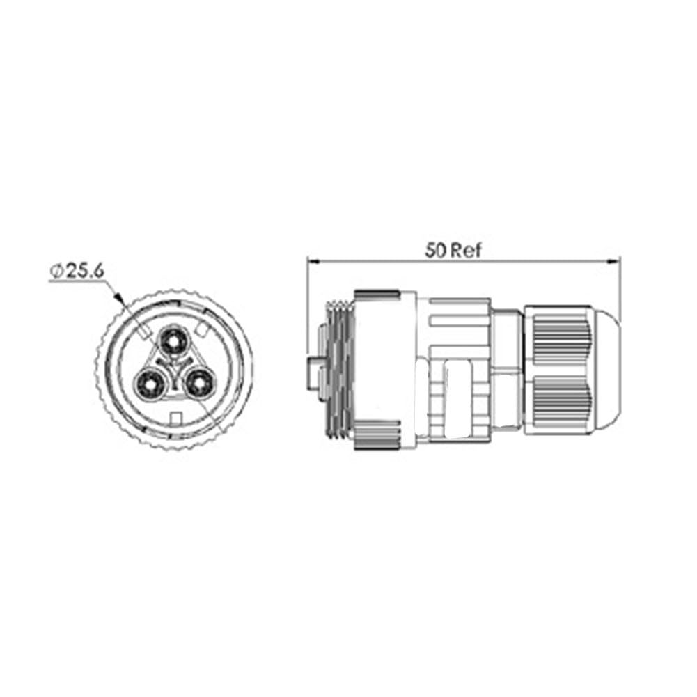 Connettore CA solare per microinverter APSystems EZ1 EZ1-M, 17,5 A IP68, impermeabile, resistente ai raggi UV, gamma di funzionamento da -40 °C a 85 °C