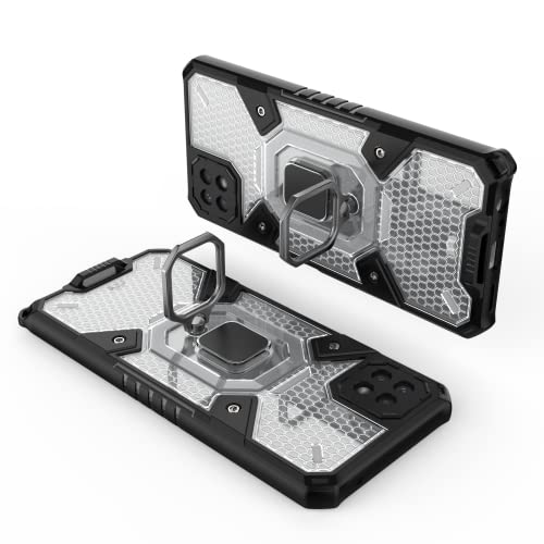 Image of Tough Armor Bumper Back Case Cover for Samsung Galaxy F42 5G | Ring Holder & Kickstand in-Built | 360 Degree Protection Back Case Cover for Samsung Galaxy F42 5G (Transparent)