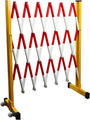 Ausziehbare tragbare Sicherheitsbarriere, 1,2 m x 4 m, Akkordeon-Zaun, Fiberglas und Metall, platzsparendes Design, Gelb, ideal für Veranstaltungen und Verkehrskontrolle