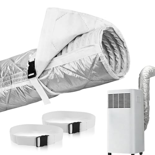 AC Insulated Hose Cover Wrap Portable Air Conditioner Hoses Sleeve for 5-5.9 Diameter Exhaust Hose with 2 Adjustable Buckle Straps
