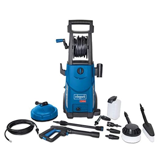 SCHEPPACH HCE2200 Hidrolimpiadora Alta Presión 2200W, Presión Máxima 16,5 MPA, Radio de Acción 10m, 50Hz, 220-240V