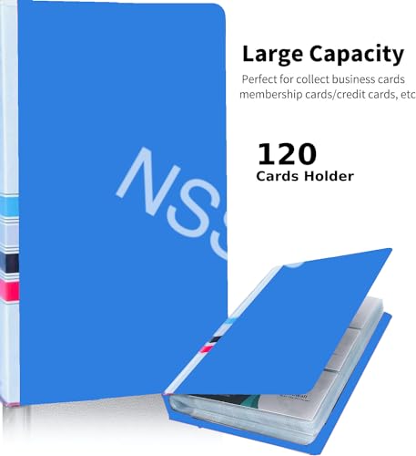 Image of Business Card Holder, Holds Business /Visiting /Debit /Name Id Card Book Case Organizer Slots (Pack of 1) (Blue, 120 Pocket)