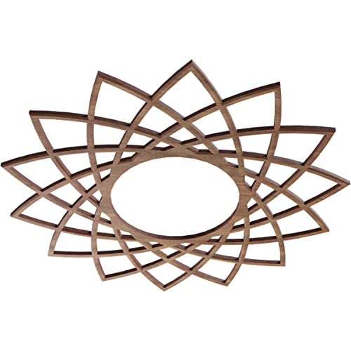 Image of Ekena Millwork 16 inchOD x 6 1 /8 inchID x 3 /8 inchT Eleanor Wood Fretwork Pierced Ceiling Medallion, Walnut