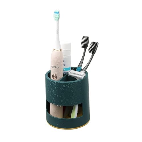 JIOUHM Soporte para Cepillo de Dientes, Cuarto de baño Multiusos Organizador de cepillos de Dientes, Soporte para Pasta de Dientes, Soporte para Cepillo de Dientes eléctrico (Verde) Cover