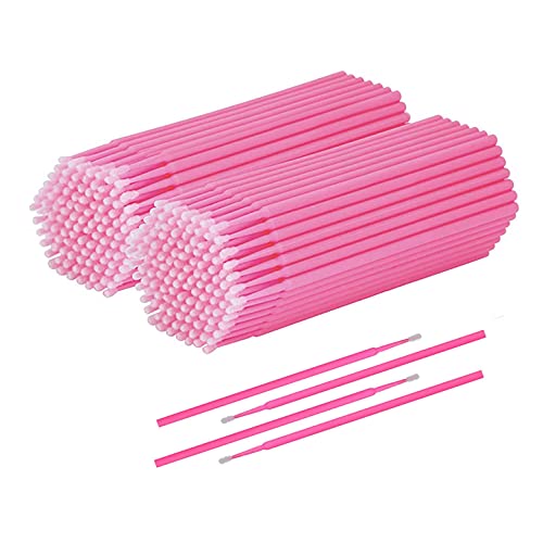 TAKUZA 200 Stück Einweg Microbürsten Wimpernbürste für Wimpernverlängerung , Wimpernlifting Zubehör, Lashes Graft , Makeup Applikator, Oral und Sauberkeit (ROSA) Cover