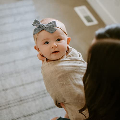 Image of Little Unicorn - Oatmeal Deluxe Swaddle | Single | 100% Rayon Muslin from Bamboo | Super Soft | Newborns and Infants | Large 47 inch x 47 inch | Machine Washable