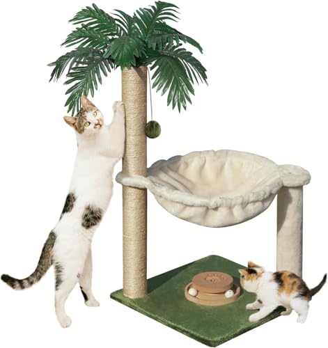 FJJRTWDG Beautiful Cat Scratch Post with Hammock, Artificial Pet Scratch Post, Suitable for Indoor Pets Suitable for Indoor Pets