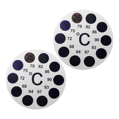 Yardwe 2 Pcs Digital Fish Tank Thermometer Sticker Adhesive Strip for Pet Fish Tanks Instant Read Aquarium Temperature Indicator Easy to Apply Celsius Scale Thermometer for Wine Jar