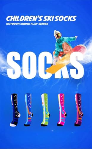 2Pairs Kids Merino Wool Ski Socks Winter Warm Thermal Snow Socks2