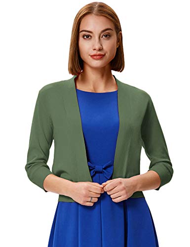 Image of GRACE KARIN Women Cardigan Sweaters Lightweight Knit Cropped Cardigans Trendy 3 /4 Sleeve Shrug Bolero S-3XL