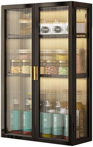 Wall Mounted Storage Cabinet with Glass Door - Elegant Over Toilet Organizer for Bathroom, Living Room, or Kitchen, Space-Saving Solution for Stylish Home Storage