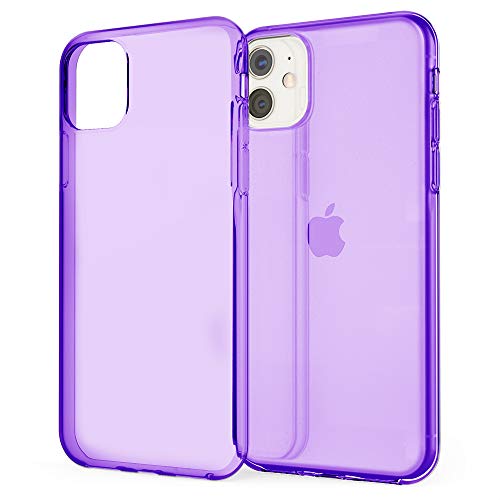 NALIA Phone Case Compatible with iPhone 11, Slim See Through Cover Protective Silicone Gel Sturdy Bumper, Soft Shockproof Mobile Cell Protector Crystal Back Skin Rugged Shell, Color:Purple