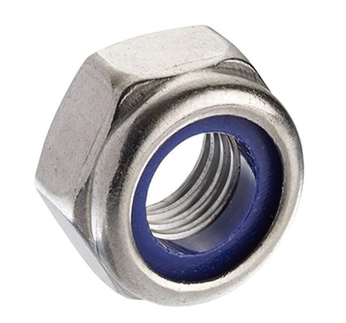 M4 M5 M6 M8 M10 M12 M16 M20 NYLOC NYLON INSERT LOCKING NUTS A4 MARINE STAINLESS STEEL (20, M12)