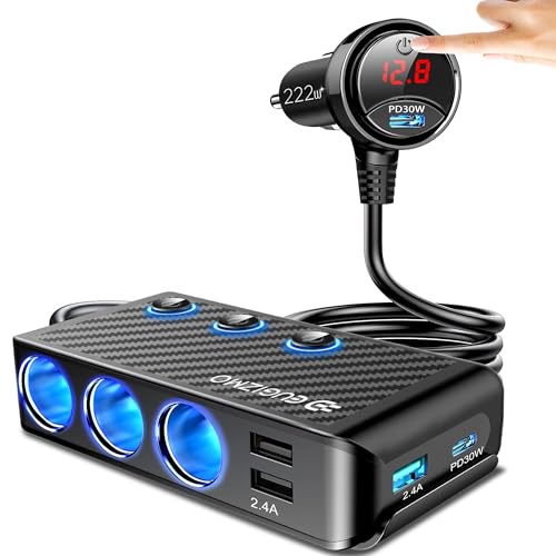 EUGIZMO 3-Socket 8-in-1 Car Charger