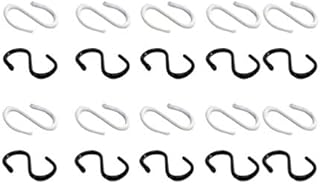 EXCEART 20 Pcs Mini S Hooks Metal Wire Hook Connectors Miniature Doll House Hanger for DIY Crafts Jewelry Hanging Supplies Black White