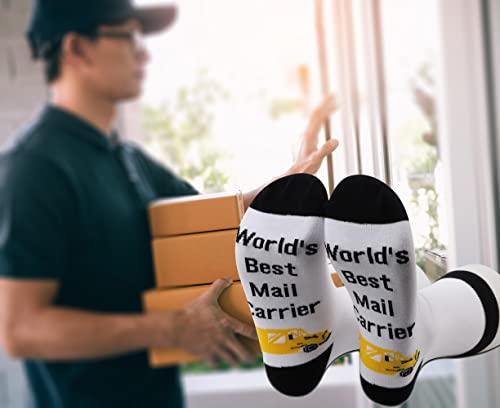 G2Tup 2 Pairs Funny Mail Carrier Postman Gift Socks Mail Carrier Supplies World's Best Mail Carrier Socks For Post Office Crew (World's Best Mail Carrier) #TOP5