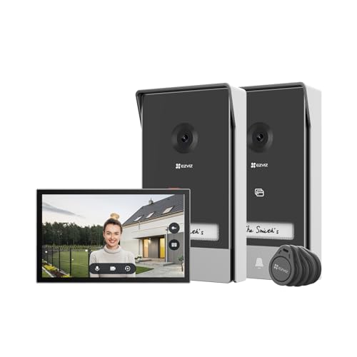 Immagine prodotto: EZVIZ HP7 2K Videocitofono Kit con Citofono x2 e Schermo Tattile a Colori da 7 Pollici, Rilevamento Persone AI e Audio Bidirezionale, 2 Citofoni con Apriporta, Wi-Fi a Doppia Banda