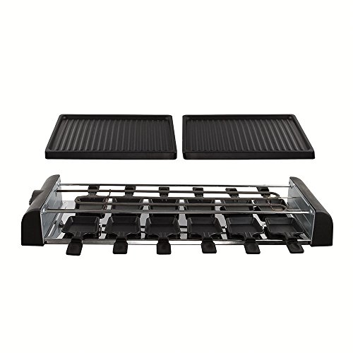 Raclette-maschine 12 personen 1800w - doc185, Schwarz