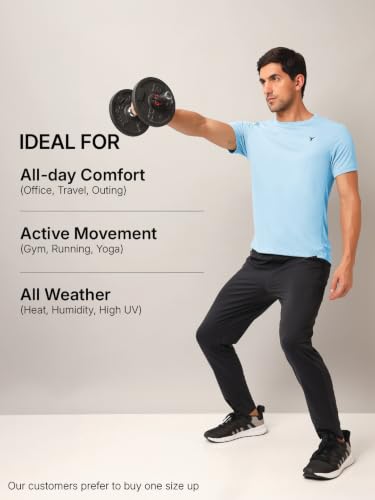 Image of TECHNOSPORT Men's Slim Fit Polyester Activewear Sports T-Shirt with Moisture-Wicking Comfort for Workout, Running & Gym