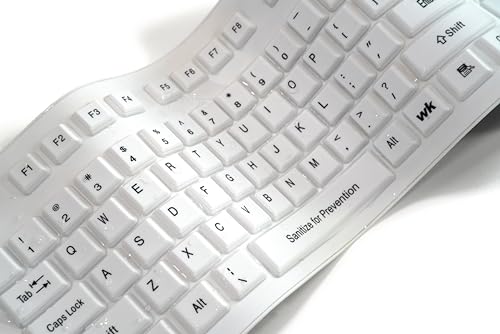 Clavier USB QWERTY Blanc WetKeys résistant aux liquides et poussières