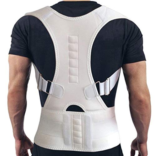 Correcteur de posture réglable noir M : soulagez le mal de dos au bureau