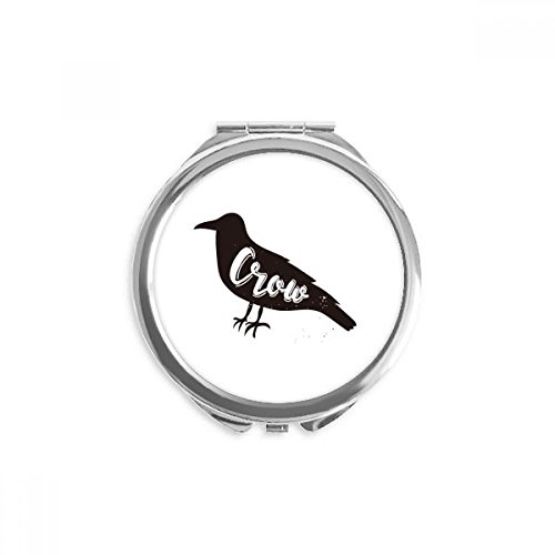 Miroir de poche corbeau noir et blanc pour vérifier votre maquillage à tout moment