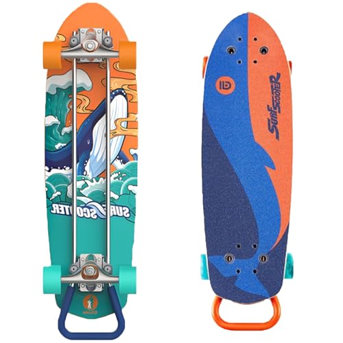 smafoseedding Patinete Land Kick Scooter-Tabla De Surf Terrestre 3 En 1,Monopatín/Longboard Plegable, Linterna De PU,Capacidad De Carga De 100 Kg (220 Lbs), Tabla De Arce De 7 Capas, Ejes Cx4 TypeA