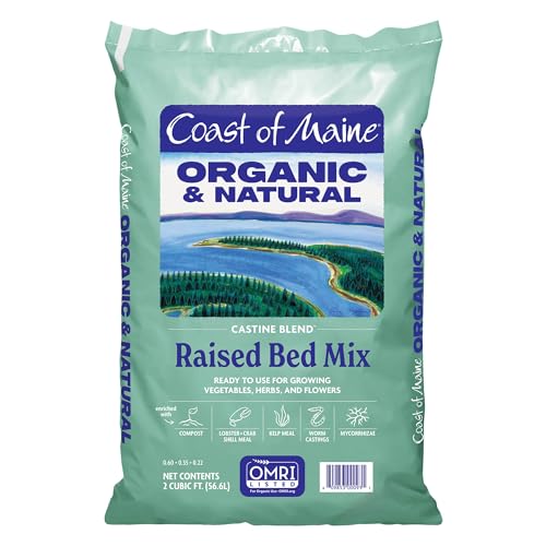 Coast of Maine Organic & Natural Castine Blend Soil - Nutrient-Rich Garden Soil w/Mycorrhizae,...