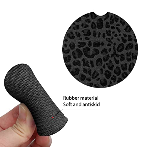 Portavasos para auto con diseño de leopardo 2.8 pulg, negro 2 unidades miniatura 6