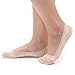 Flammi 4 Pairs Women's Lace No Show Liner Socks Cotton Bottom Low Cut Invisible Socks Non Slip (Beige)