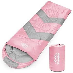 Tesmien Sleeping Bag for Adults & Kids 3-4 Season Warm Weather and Winter Lightweight, Waterproof for Teens, Men’s Indoor & Outdoor Camping/Traveling/Hiking