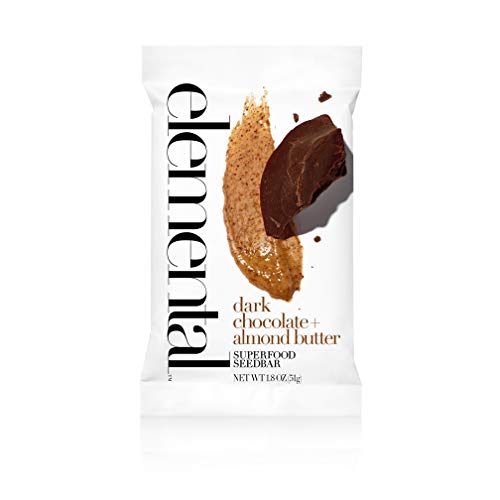 Elemental Superfood Seedbar, Dark Chocolate Almond Butter, 1.8 OZ EA (single bar), Refrigerated Bar, Non-GMO Verified, Organic Ingredients, Gluten-Free, Dairy-Free, Plant-Based