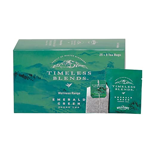 Image of Timeless Blends by The Hillcart Tales Emerald Green Tea Bags 25+5 Pieces, Premium Green Tea Leaves With Nourishing Antioxidants and Flavonoids, Refreshing Aroma & Natural Rejuvenate, 60 gms