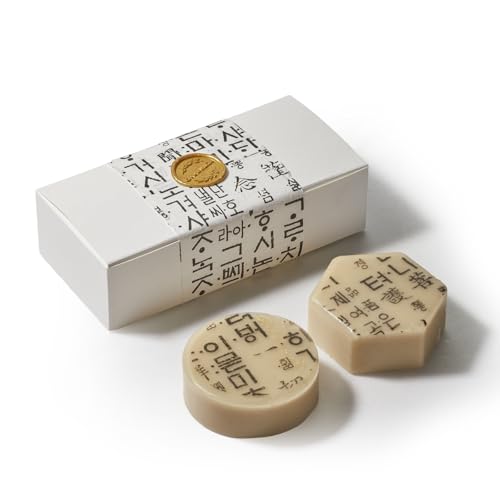 Olivia Hands Korean Traditional Hangeul Soap Bars - Handmade Natural Bars, Gentle & Moisturizing, Korean Gift Set (2pcs)