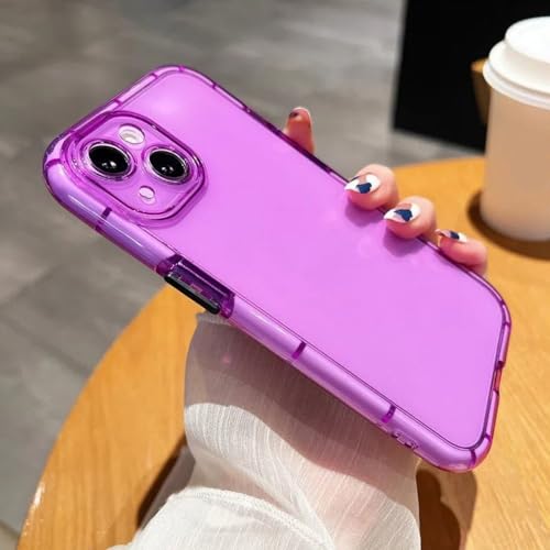 Coque de luxe iPhone 14 Pro violette transparente en silicone