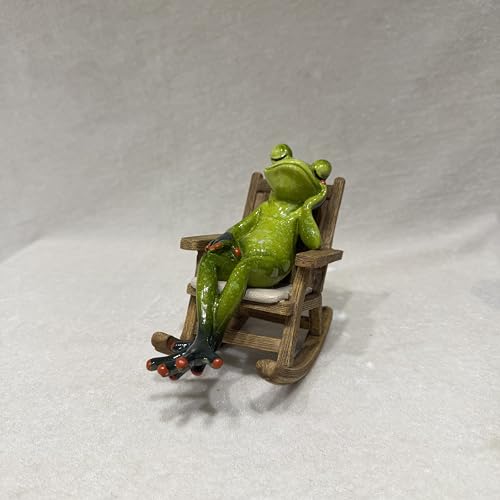 Image of AUGEN Polyresin Frog Sleeping Statue Showpiece for Home Decor Decoration and Gifting (1767F7B, 13cm)