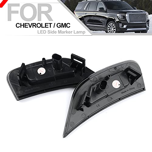Nsautolighting Led Side Marker Light For 2021 2022 2023 Chevy Suburban Tahoe Gmc Yukon Cadillac Escalade Esv Led Front Fender Side Indicator Turn Signal Lamp Kit Smoked Lens #TOP4