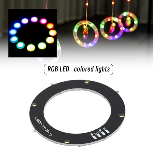 The Lord of the Tools 5pcs RGB LED Ring 12 Bit RGB LED Strip Light WS2812 5050 LEDs for LED Walls Advertising Karaoke Wedding Decorations Compatible with 5V Logic Level Microcontroller - Image 2