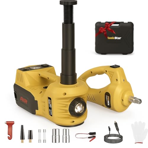 Image of Electric Car Jack Kit, 5 Ton 12V Car Jack Hydraulic with Electric Impact Wrench and Tire Inflator Pump, Portable for SUV MPV Sedan Truck Change Tires Garage Repair