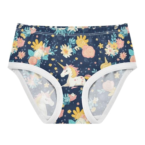 Wusikd Unicorn Girls' Underwear Cotton Flowers Girls Briefs Soft Toddler Underwear 2T - Main Image