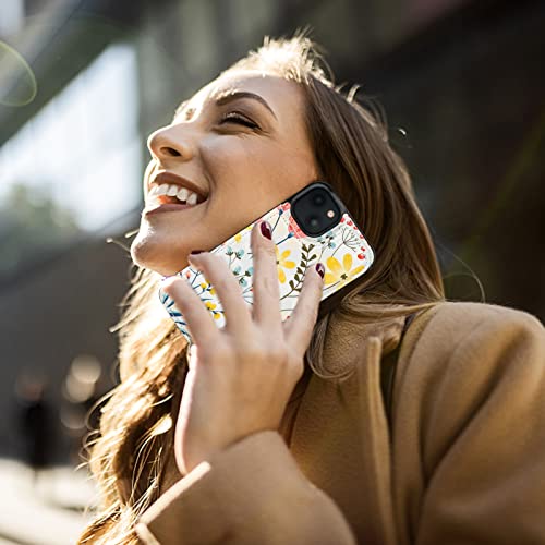 Image of HAOPINSH for iPhone 13 Case Wallet with Card Holder, Floral Flower Pattern Back Flip Folio PU Leather Kickstand Card Slots Case for Women Girls, Double Magnetic Clasp Shockproof Cover 6.1 inch