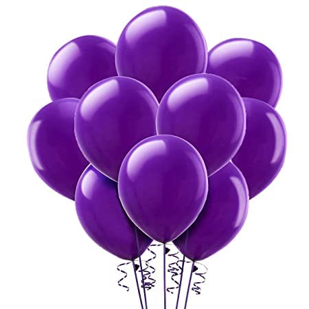 Percia Enterprises Solid Purle Balloon (Pack of 50 pcs) for Birthday, Party and Celebration