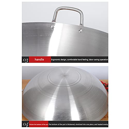 Wok de acero inoxidable grado alimenticio 34-60cm miniatura 6
