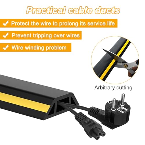 Cache cable sol noir 400 cm autocollant en PVC flexible - 7